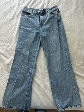 Aritzia Denim Forum The Farrah Light Blue Hi-Rise Wide Jeans